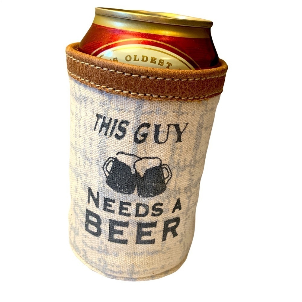 Myra ‘This guy needs a beer’ canvas can holder